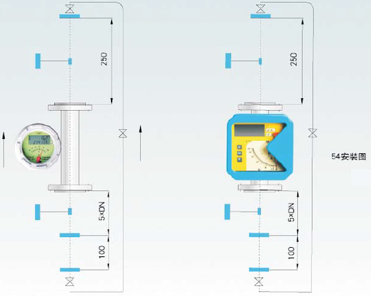 金屬轉(zhuǎn)子流量計(jì)54安裝圖